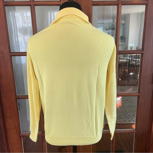 Lacoste Men’s Yellow Half Zipper Sweater Medium - Picture 3 of 8